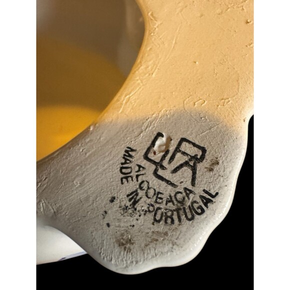 Ceramic Seated Cat Figurine Large 8.5”Floral Hand Painted Portugal Porcelain - Picture 6 of 11